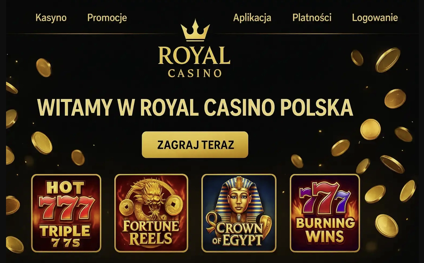 Ekran główny Royal Casino